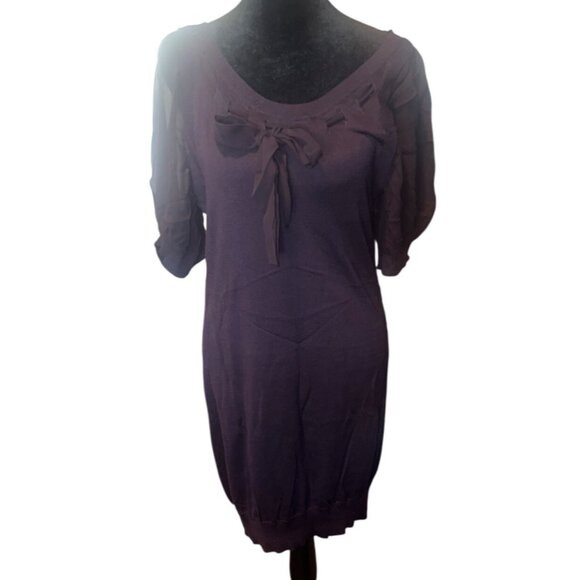 Stella McCartney Womens Silk Blend Dress Size 4 Purple With Bow Detail Made In C - Picture 1 of 9
